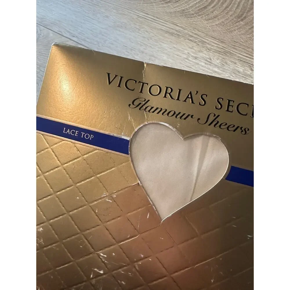 Victoria's Secret Vintage Lace Top Thigh Highs Cream Small
